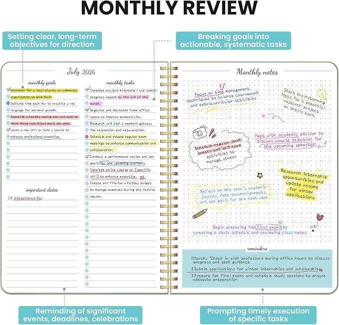Monthly Planner 2026-2027, 18 Months Calendar Planner 2026-2027, Runs from July 2026 - December 2027, 7" x 10", Perfect for School Office Home Planning - Green