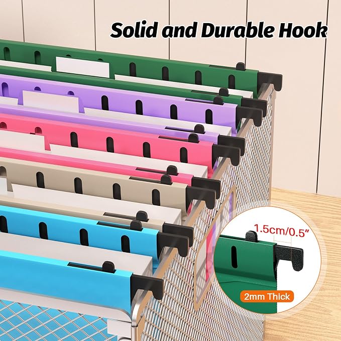 SHUTEX Extra Capacity Legal Size Plastic Hanging File Folders,12 Pack Reinforced Legal Size Hanging Folder with Heavy Duty 2 Inch Expansion,for Bulky Files, Medical Charts,Assorted Colors