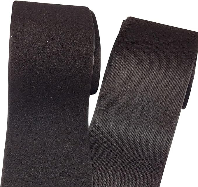 BlueDot Trading One Set of Hook & Loop Fastener Sew-On Style for use with Bags, Clothes, Costumes, Office, Home, or School, 6" Wide x 5 Yard Length, Black