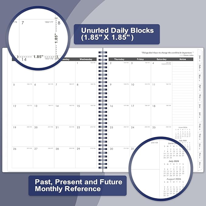 2026-2027 Monthly Planner - Monthly Calendar 2026-2027 with Two-Side Pocket, January 2026 - December 2027, 9" x 11", 2 Years Calendar Planner, Cardboard Cover