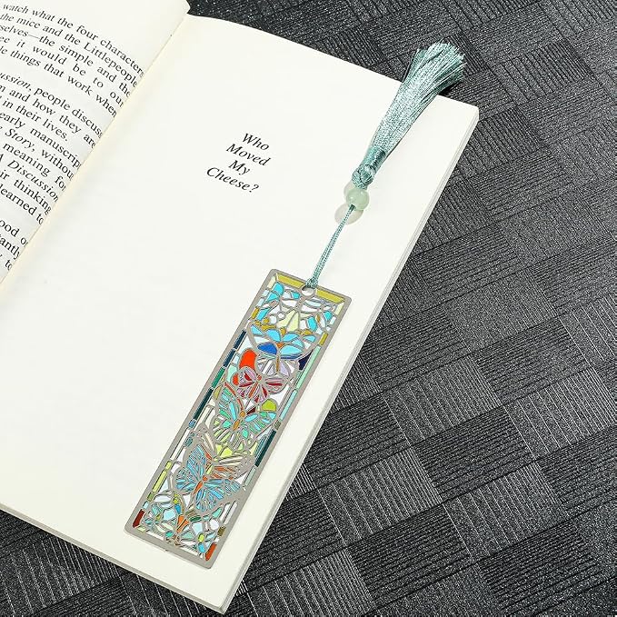 Beautiful Butterfly Bookmark with Tassel - Gift for Book Lovers - Unique and Colorful Book Marks- Handmade Reading Supplies Books Accessories