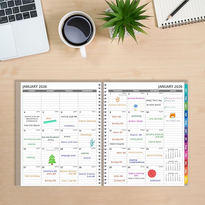 2026 Appointment Book - January - December 2026, Appointment Planner with Weekly ＆ Monthly Spread, 8.5'' x 10.5'', Large, 15 Minute Increments, 2026 Daily Planner with Pockets, Tabs, Flexible Cover