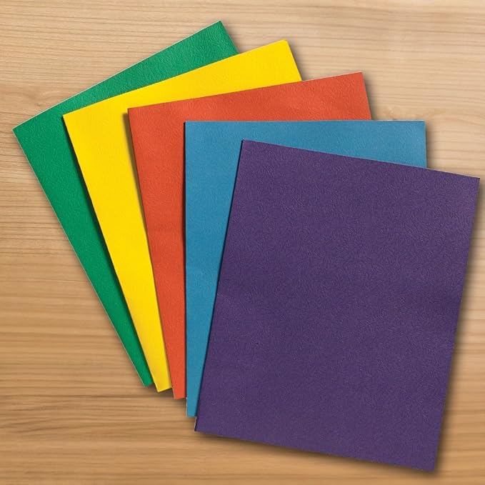 School Smart 2-Pocket Folders, Assorted Colors, Pack of 25 - 084900