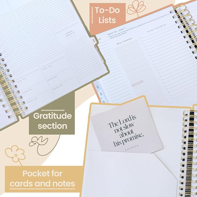Catholic Academic Planner 2026-2027 for Women – Liturgical Planner with Prayer Prompts, Feast Days & Gratitude Journal – 8” x 10”, Big Layout, Spiral Bound