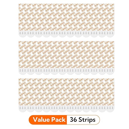 hookay Upgrade Medium Refill Adhesive Strips, Damage-Free Hanging Strips for Indoor Hooks, No Tools Removable Wall Adhesive Strips for Decor, Living Spaces & Bathroom, 36 White Strips