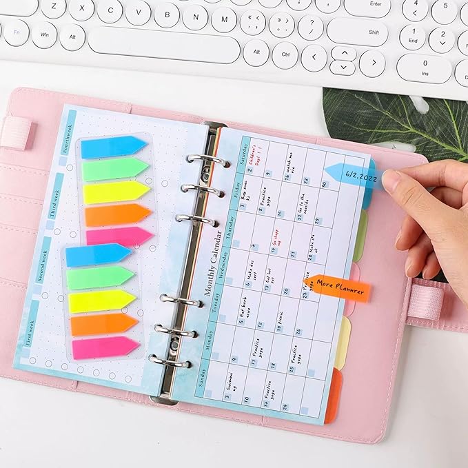 Monthly Weekly Planner Refills Budget Paper Kit for A6 Binder Cover, 6 Ring Planner Accessory for Budget Planner Binder Cover, Money Binder Organizer for Cash (Colorful)