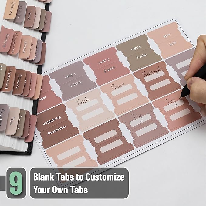 Mr. Pen- Bible Tabs, 75 pcs, Earthy Brown, Gold Foil Lettering, Laminated Bible Tabs for Women and Men, Bible Index Tabs, Bible Book Tabs, Bible Labels Tabs, Mr. Pen Bible Tabs