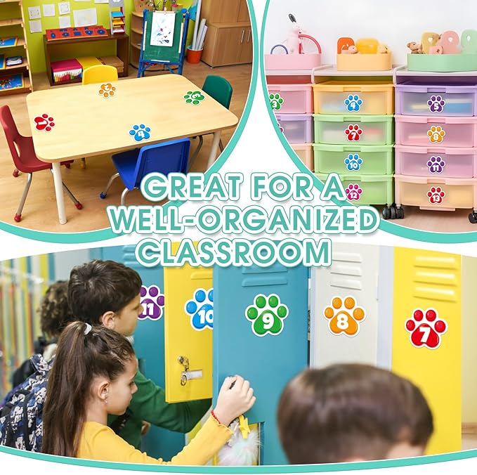 D24TIME Line up Spots for Classroom Floor Number Stickers for Classroom 36Pcs Line up Dots Floor Dots Decals Line up Numbers for Preschool Kindergarten Back to School Supplies