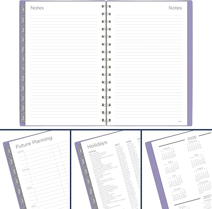 Mead 2027 Planner, Weekly & Monthly, 15-Month Oct-Dec, 5.5" x 8.5", Lilac (1806-200-27)