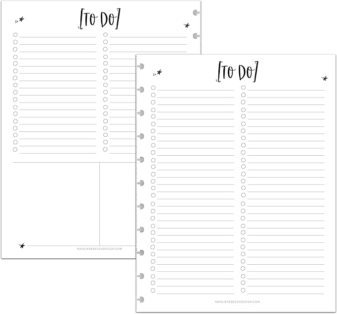 BetterNote To Do List Refill Pages for Disc Notebooks, Fits Levenger Circa, Happy Planner, Staples Arc, TUL, Talia (11-Disc, 8.5"x11", Whimsy- 25 Sheets)