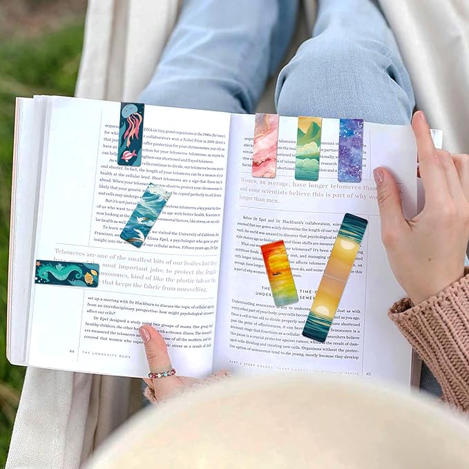 144Pack Magnetic Bookmarks Bulk Book Marks for Reading Women Men Adults Book Lovers Gifts, Cute Bookmarks Magnet Bookmark Clips Magnetic Page Markers Pretty Funny BookMarker (Multi-Style)