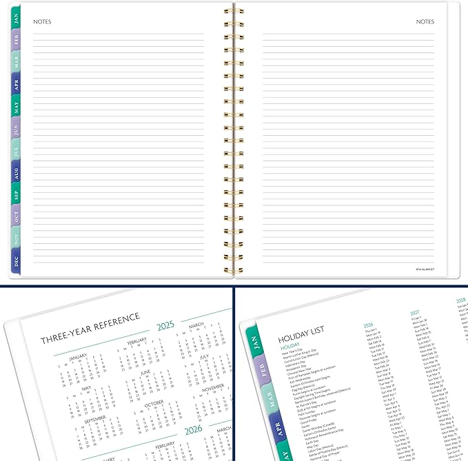 AT-A-GLANCE 2026 Planner, Weekly & Monthly, 8.5" x 11", Large, BADGE, Floral (1753F-905-26)