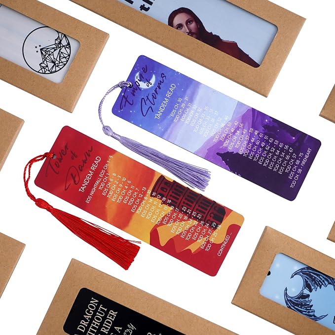 Set of 2 pcs - Throne Themes Tandem Read Bookmarks for Women with Silk Tassel, Fantasy Book Marks - Perfect Book Markers Merchandise for Fantasy Fans - Unique Gifts for Book Lovers