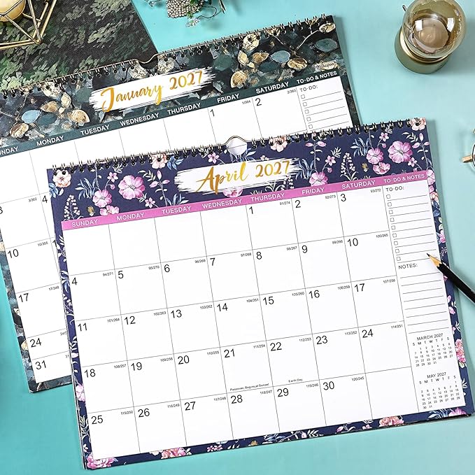 Calendar 2026-2027 - 2026-2027 Wall Calendar, Jul 2026 - Dec 2027, Large Wall Calendar 2026-2027, 15" x 11.5", 18 Months Calendar 26-27 Large with Hook, Notes & To-do List, Perfect for Organizing
