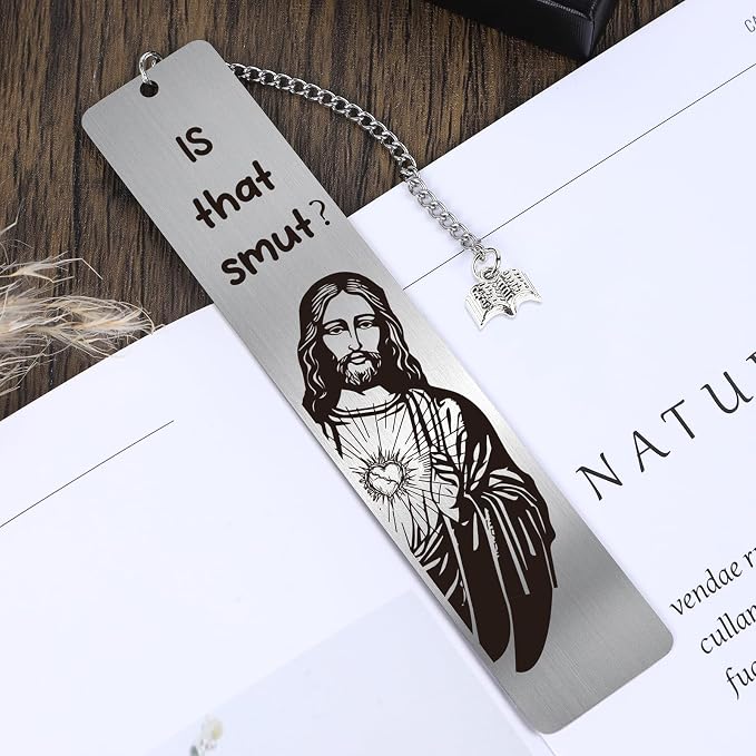 Is That Smut Bookmark - Funny Jesus Bookmark I Dont Watch Porn I Read It Like Lady Spicy Personalized Metal Book Marks Book Pendant Christian Religious Gifts for Adults Men Readers Bookish
