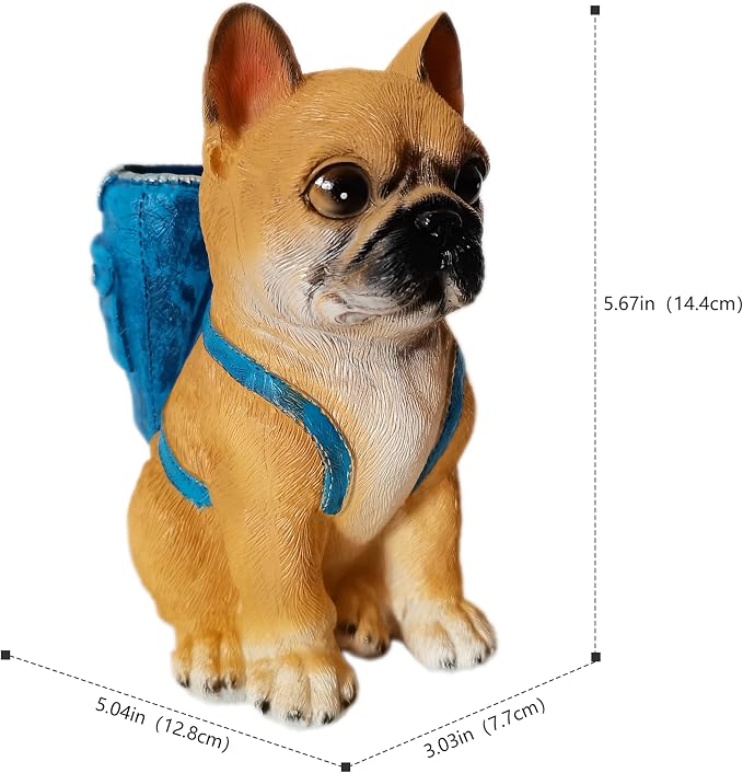 Dog Pen Holder for Desk French Bulldog Gifts for Men Women and Kids Unique Pen Pencil Holder Cup Funny Desktop Organizer for Home Office School Desk Decor (French Bulldog)