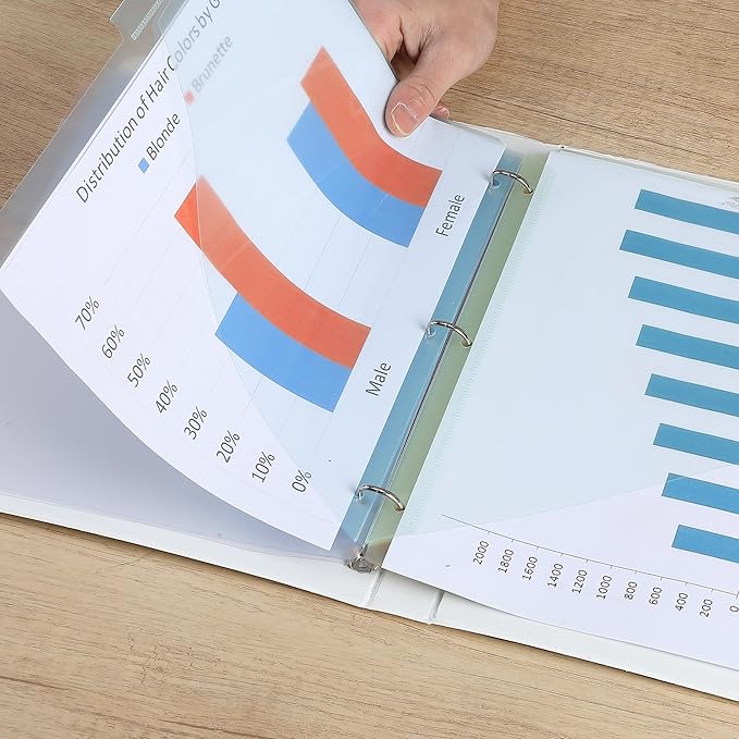 Mr. Pen Binder Dividers with 8-Tab, Pastel Colors, 3 Ring Binder with Tabs and Pockets