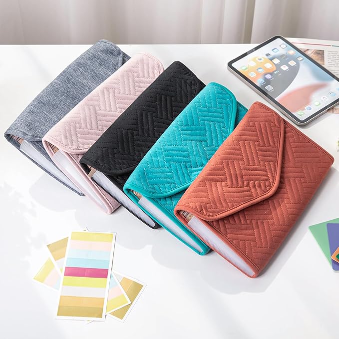 Fabric Bill Organizer with Pockets 10x6 Receipt Organizer for Business - Receipt Holder Organizer - Cash Organizer -Coupon Holder - Money Organizer for Cash- Small Accordion File Organizer