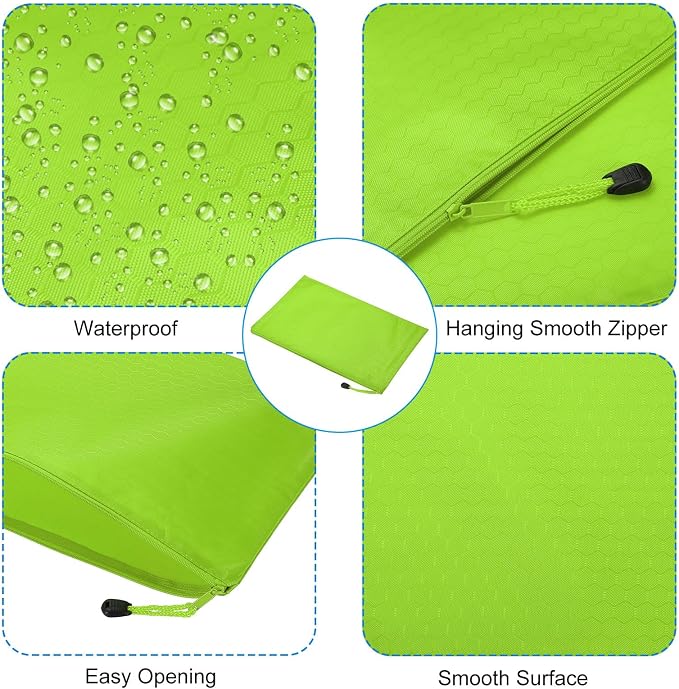 PATIKIL Waterproof Zipper File Bags, 3 Pack A4 Document Holders Pencil Pouch for Office, Green
