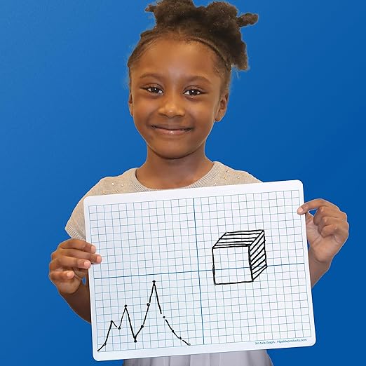 Flipside Products 9" x 12" Two-Sided XY Axis Dry Erase Learning Mat, Flexible, Education Learning, Graph, Economical - 12 Pack