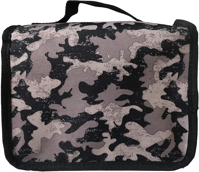 Bible Cover Case for Men Women Grey Camo Medium Book Bible Cover with Durable Handle Quilted Carrying Case Prayer Church Scripture Tote Bible Case Scout Book Cover with Compass Carabiner Camouflage
