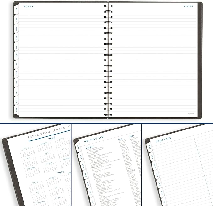 AT-A-GLANCE 2026 Planner, Weekly & Monthly, 8.5" x 11", Large, Signature, Gray (YP9050726)
