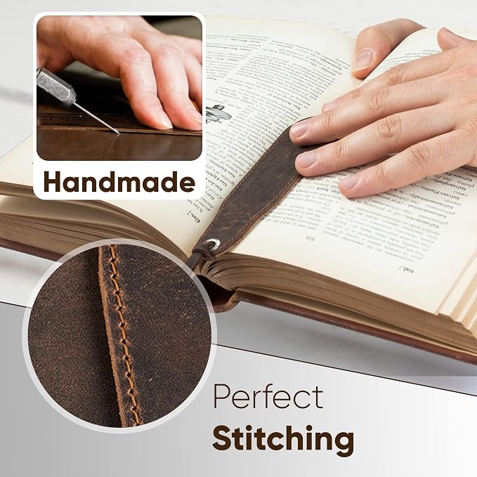 Handmade Leather Bookmark - Perfect for Men, Women & Kids | Great Gift for Bookworms & Writers (1 Bookmark)