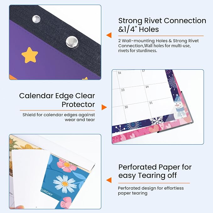 SUNEE Desk Calendar 2026, 18 Months from Oct. 2025 to Mar. 2027, 17"x12" Academic 2026 Desk Calendar for Home, School, or Office Desk Top Organizing, Seasons Color Monthy Calendar 2026