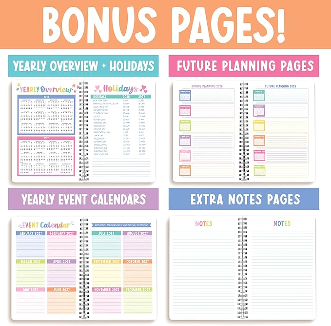 2026-2027 Monthly Planner - 2 Year Monthly Planner 2026-2027, Month Calendar Planners 2026 to 2027, Calendar Book, Smiley Month Planners & Organizers