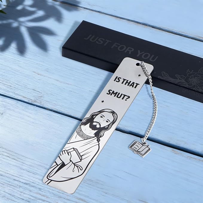 Funny Bookmarks for Women, Christian Gifts for Women Readers, Metal Bookmark for Book Lovers, Christmas & Birthday Gifts for Her, Best Friend, Sister, Wife, with Gift Box, is that