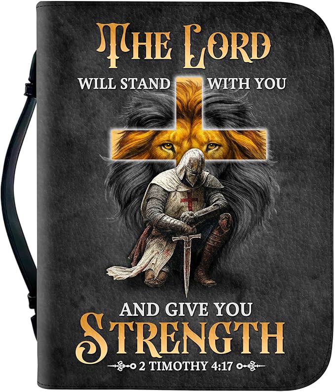 Personalized Man of God Bible Cover, God Says I Am Bible Case PU Leather, Bible Holder Handle Zipper, Faith Scripture with Name Case Bag, Religious Gifts for Church Christians Women Men (GOD-03)