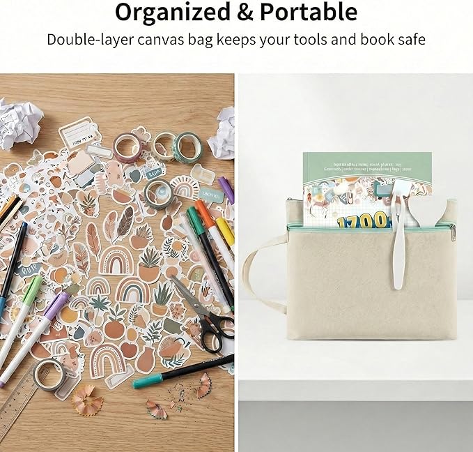 1700+ Planner Stickers Book for 2026 Planner & Scrapbook, Boho Aesthetic Journaling Supplies Kit with Tweezers & Storage Bag, Monthly Weekly Daily Organizer Accessories for Adults & ADHD