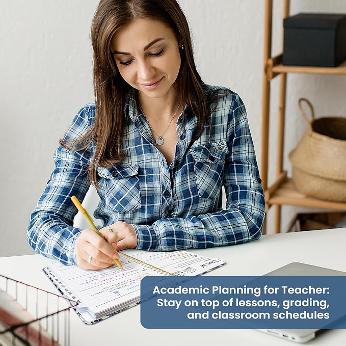 Planner 2026–2027, Academic Year Monthly & Weekly Calendar Book, Jul 2026–Jun 2027, Hardcover Organizer with Tabs, Student & Teacher Planner, 6.3" x 8.5", Blue Heirloom
