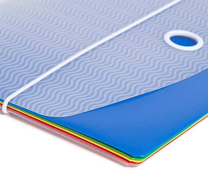 SMEAD Cascading Poly Wall File Folder, 5 Folder Pockets, Letter Size, Bright Colors (92050)