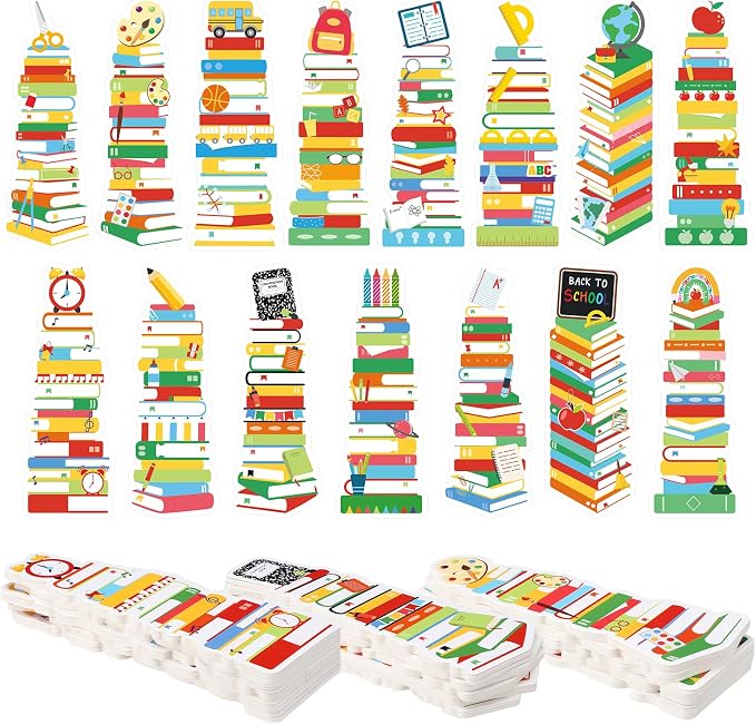 Kolldenn 150 Pcs Book Tracker Bookmarks Bulk 6.3 x 1.97 Inch Bookshelf Love to Read Bookmarks Paper Tracking Double Sided Reading Page Markers for Back to School Reading Lover(Stationery)
