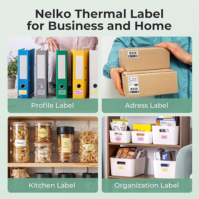 Thermal Labels for Nelko PM220 Label Maker, 1.57'' x 1.18'' (40x30mm) Thermal Sticker Label, Waterproof, Multi-Purpose Label Tape, 6 Roll of 230 Self-Adhesive Thermal Paper (White)