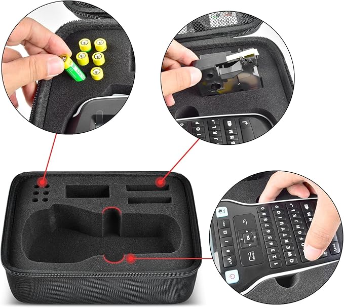 PAIYULE Case Compatible with DYMO Label Maker LabelManager 160/280 Portable Label Maker, Tag Printer Storage Organizer for AC Adapter, Tape Cartirdges and More Accessories(Box Only) Black
