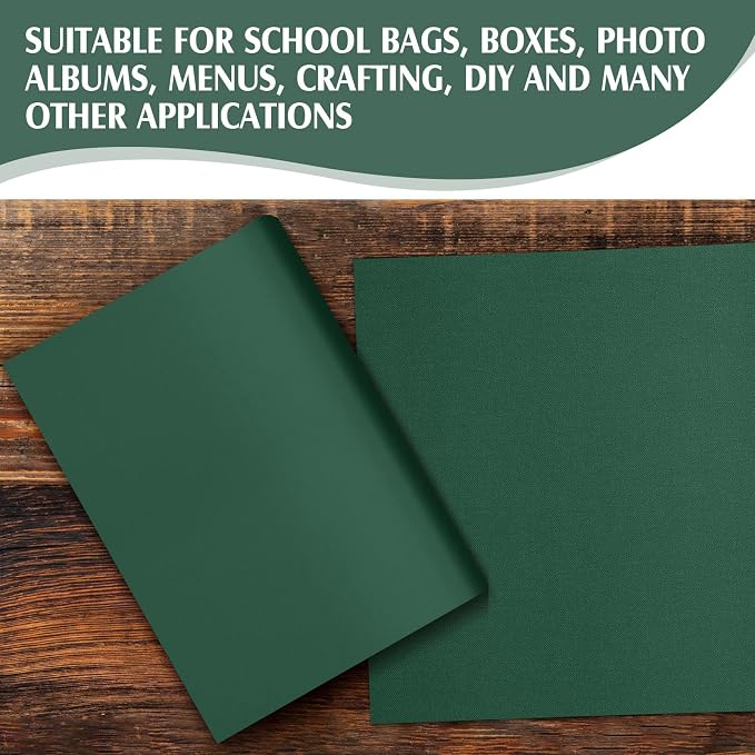 PerKoop Book Cloth for Book Binding 40 x 16 Inch Fabric Surface Paper Backed Bookcover Archival European Durable Strong Bookbinding Supplies Cover Books Album Scrapbooking (Dark Green)