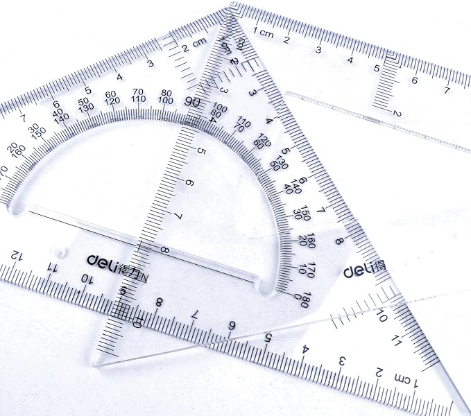 BronaGrand Triangle Ruler Square Set, 30/60 and 45/90 Degrees, Set of 2
