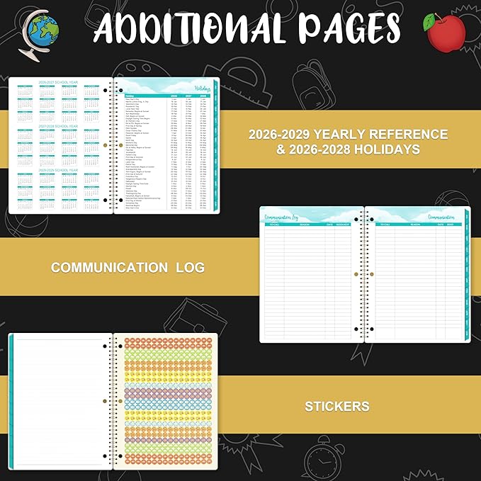 Student Planner 2026-2027 - School Planner 2026-2027, July 2026- June 2027, 8.5" x 11", Monthly and Weekly School Calendar with Colorful Tabs, Stickers and 3-Hole Punched, Academic Planners