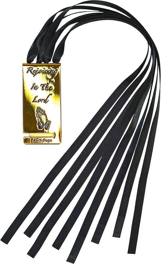Bookmark for Bible or any Book with 8 Black Ribbons Multi Page Marker