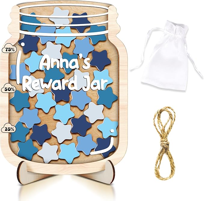 Personalized Star Magnetic Reward Jar Colorful for Kids Potty Training Star Token Good Behavior System Classroom Management Teacher Tools Back to School Gifts for Boys Girls Classroom & Home Décor