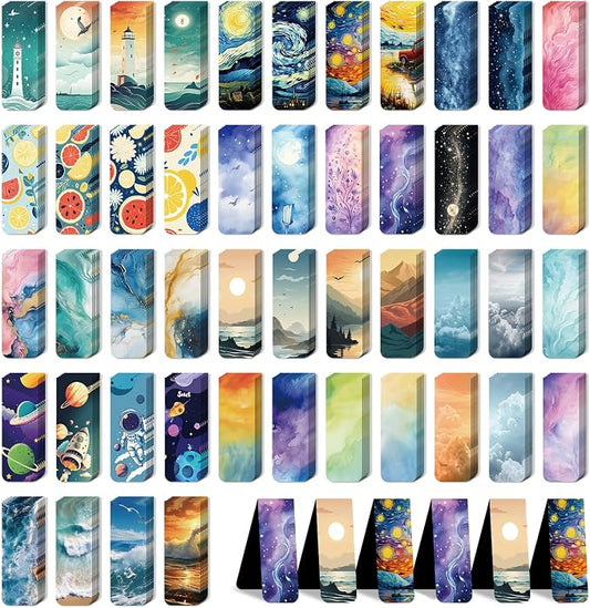 96 Pieces Magnetic Bookmarks Magnet Page Markers – Cute Magnet Bookmark Clips with Storage Boxes – Bookmarks for Reading Women & Men – Christmas Gifts & Teacher Gifts