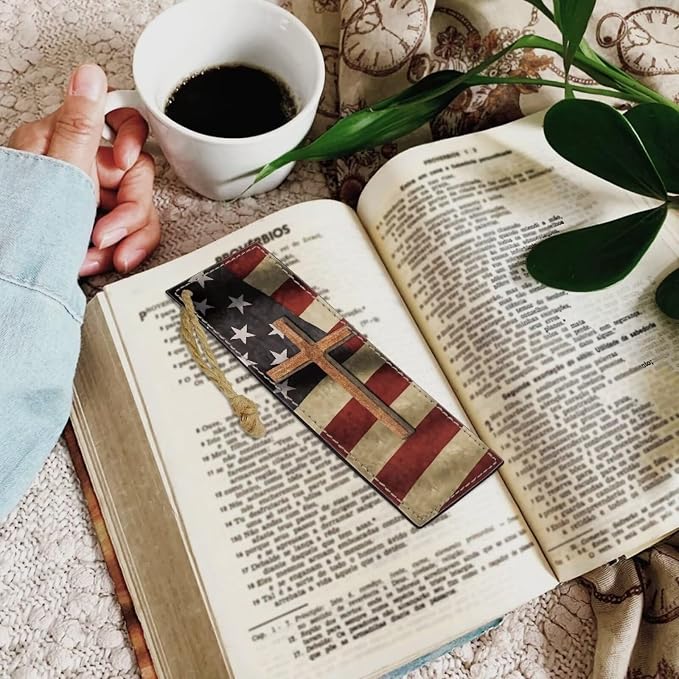 Bookmarks Accessories - American Flag Cross Bookmarks for Men, Boys & Adults for Book Lovers, Perfect for Birthday Present