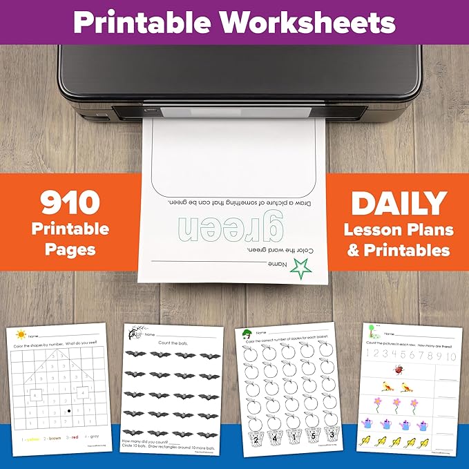 The Ultimate Preschool Curriculum Kit - Printable Workbooks, Lesson Plans and Learning Activities for Preschoolers, Pre K Kids and Toddlers (Ages 3 - 5)