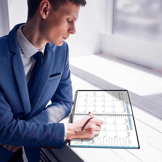 Ensight 2026 Appointment Book and Planner 8.5" x 11" Large Hourly Weekly Daily Schedule Book with Tabs, 15 Minute Time Slots, Blue Calendar Organizer Jan 2026–Dec 2026 Appointment Planner - Blue