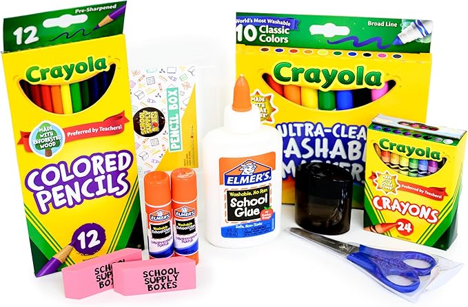 Back to School Essentials Supplies Kit Bundle for K-8 Students – 20-Piece First Day of School Must-Have Set with Notebooks, Pencils, Folders & More