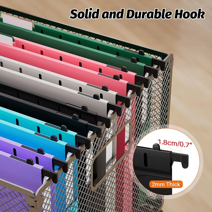 SHUTEX Hanging File Folders Letter Size, 12 Pack File Folders Hanging with Tabs, File Cabinet Folder, 1 Inch Plastic Filing Folders Hanging Expandable for Bulk Files/Medical Charts, Assorted Colors