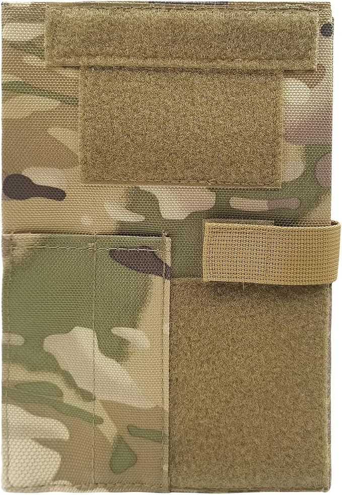 OCP Military Book Cover, Tactical Notebook Cover for 5.5”X 8” Journal Notebook Cover, OCP Green Book Cover, Field Notes Ring Binder (Green, 5.5”X 8”)