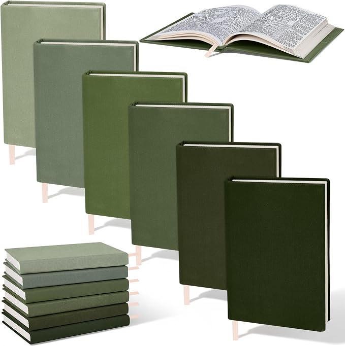 Gilprop 6 Pack Stretchable Book Covers 6-9 Inch Colored Fabric Reusable Book Protector Sleeve for Hardcovers Textbook Protection Supplies(Green)